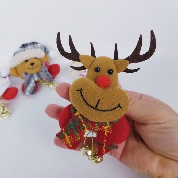 Snowman LED Christmas Pin Brooch With Bells - Picture 7 of 8